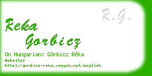 reka gorbicz business card